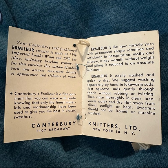 VINTAGE CANTERBURY KNITTERS ERMILEUR SWEATER - Picture 5 of 7